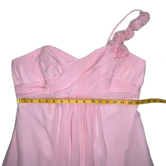 Val Stefani Pink One-Shoulder Sweetheart Neckline Formal Gown Size 14 - Picture 13 of 15